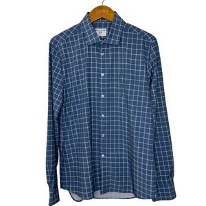 &collar button‎ front long sleeve plaid shirt